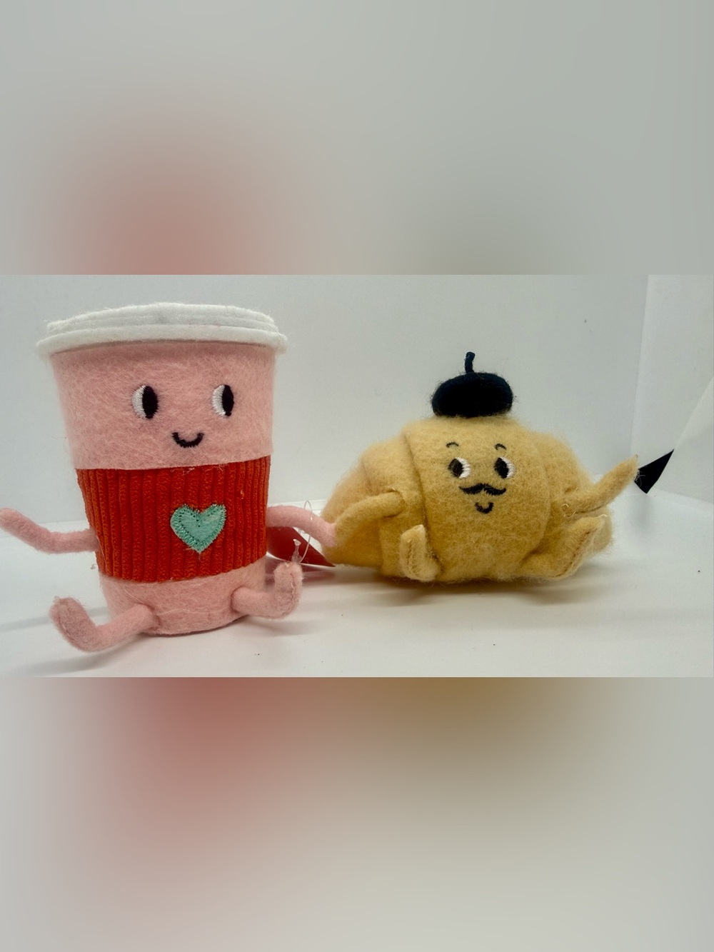 Spritz Felt Duo Latte & Croissant 2024 Figures 6.5" coffee latte bakery lover